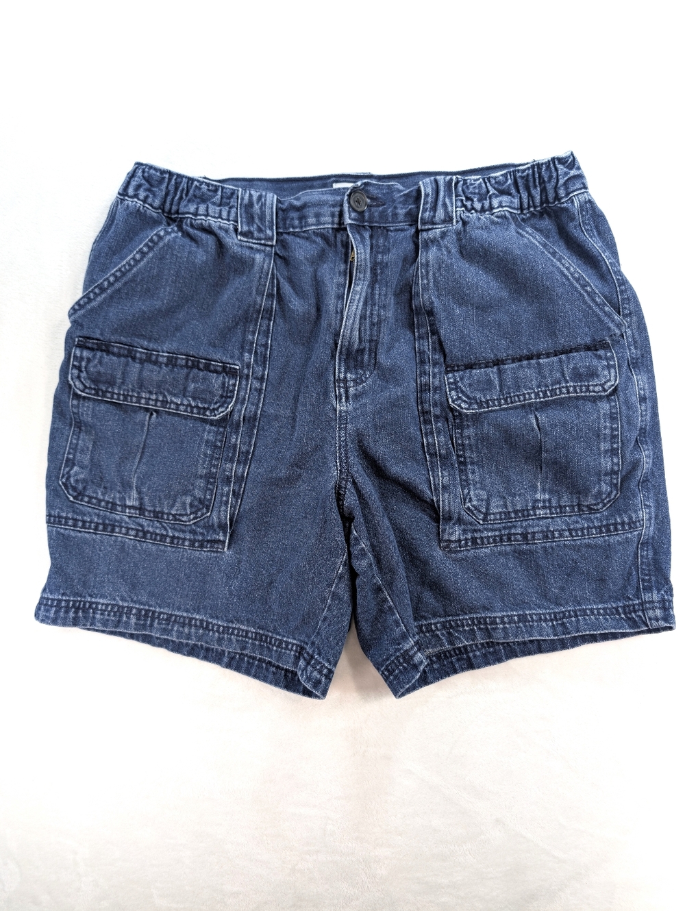 Denim Cargo Shorts Blue Jean Gorpcore Dad Style | Croft & Barrow | 36 waist